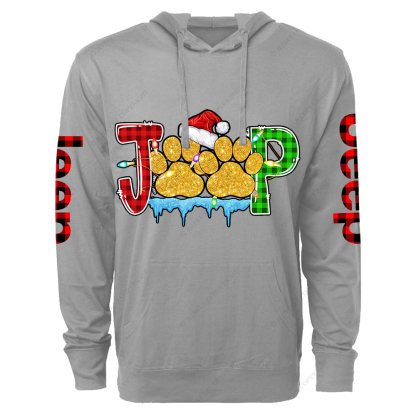 Dog Paws Merry Christmas Jp Oversized Lightweight Hoodie   