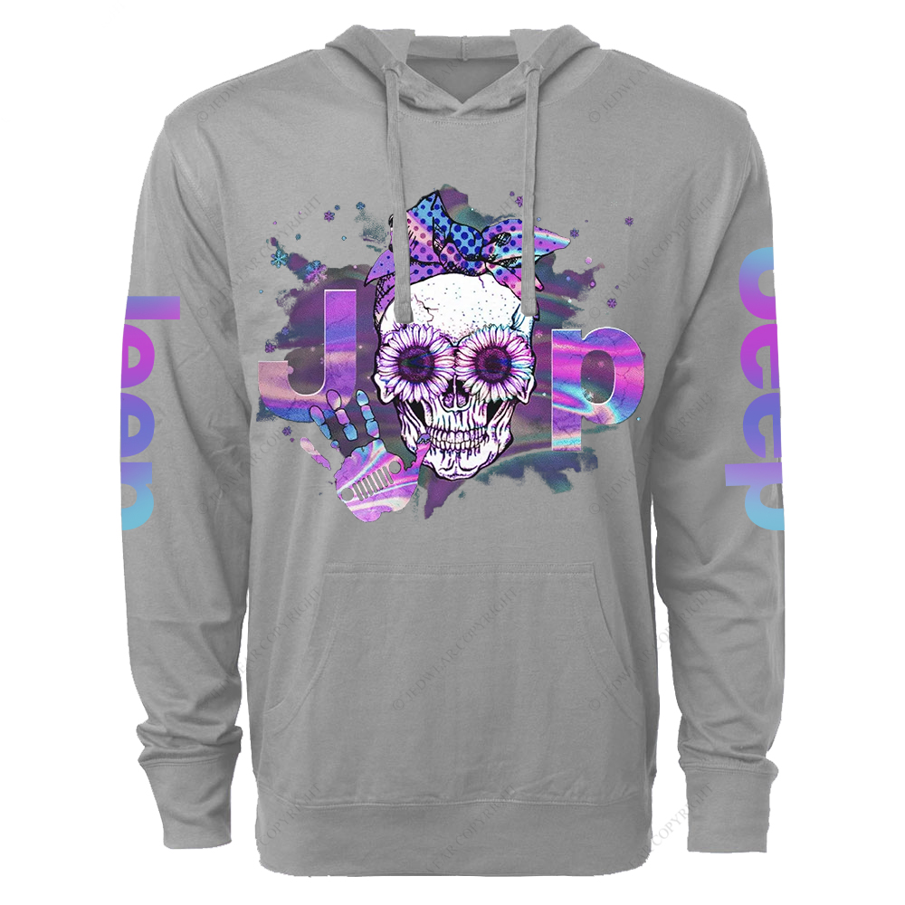 Holo Skull Christmas Jp Oversized Lightweight Hoodie   