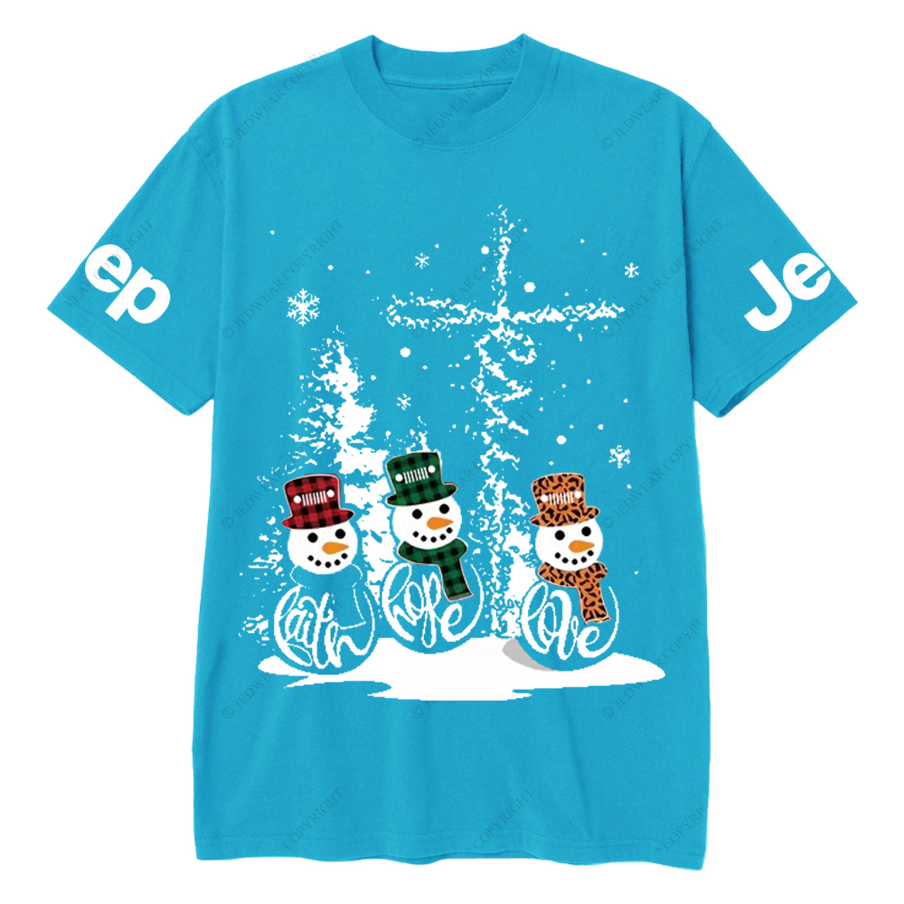 Religion Jesus Cross Snowman Jp T-Shirt