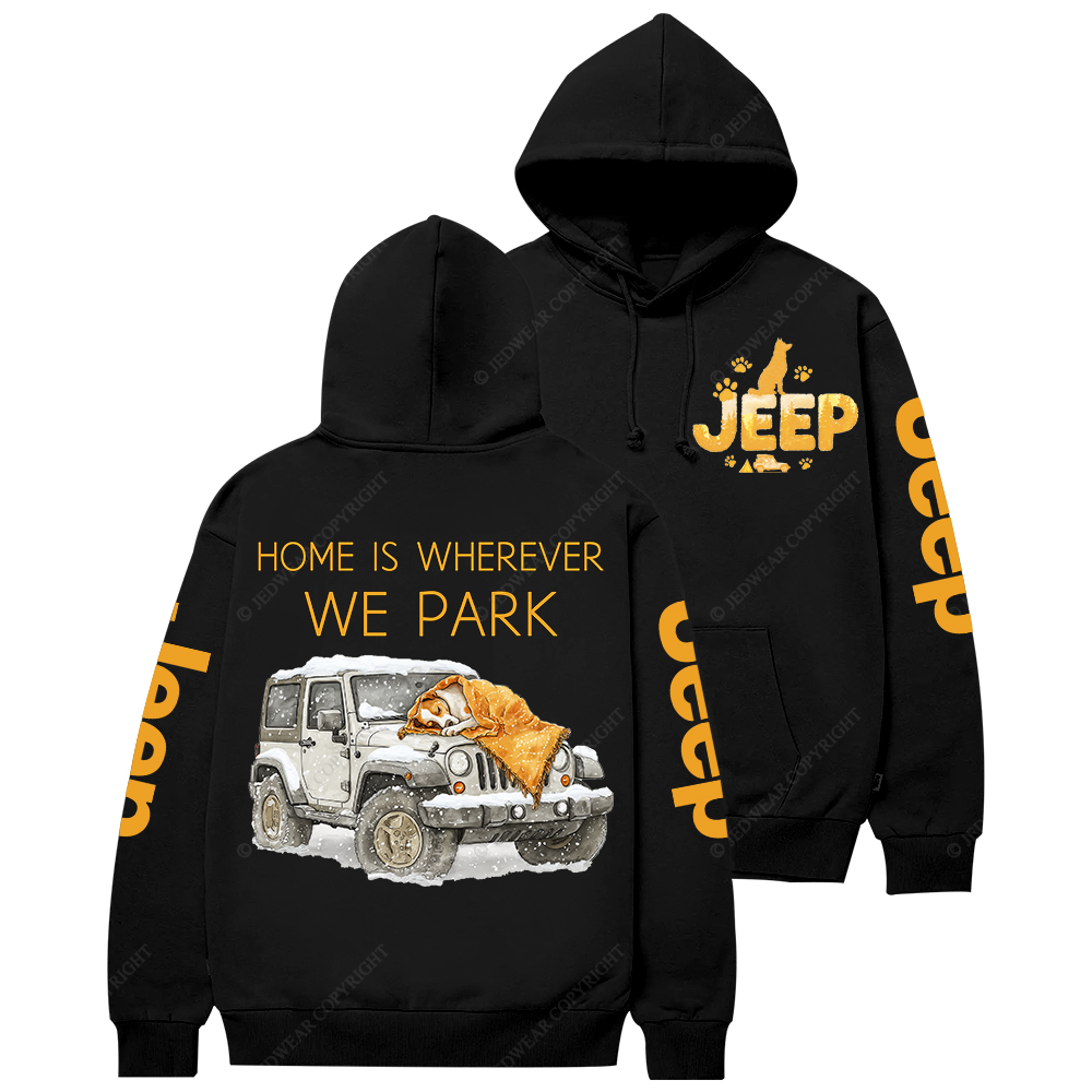 Home Is Wherever We Park Dog Jp Casual Hoodie