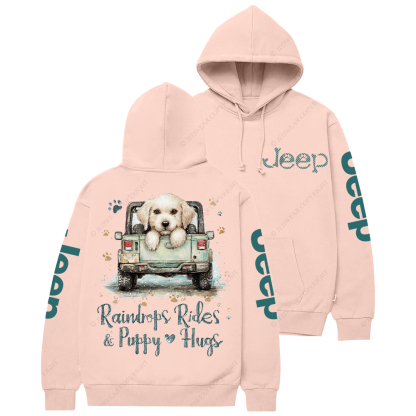 Raindrops Rides Puppy Hugs Jp Casual Hoodie