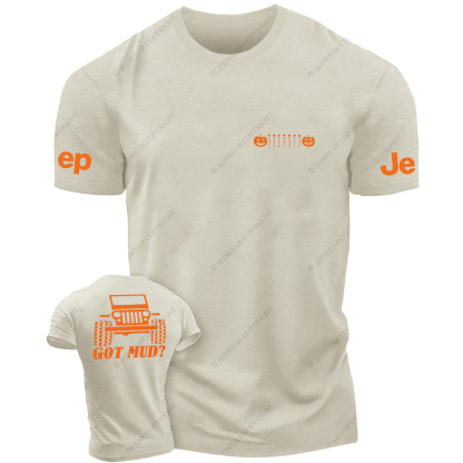JP Halloween Got Mud Pumpkin Skull And  Front And Rear Design JP T-Shirt