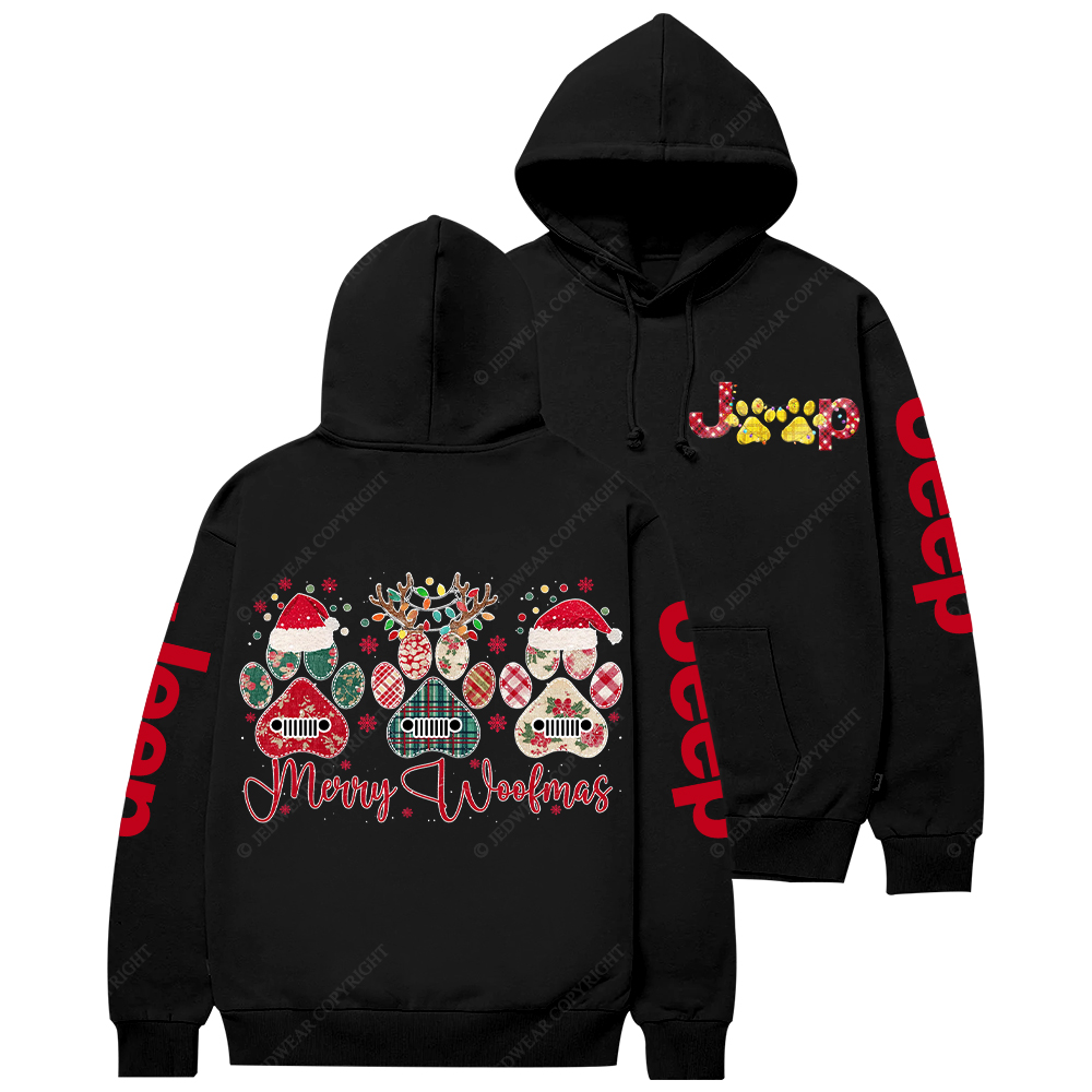 Retro Merry Woofmas Dog Paw Jp Casual Hoodie