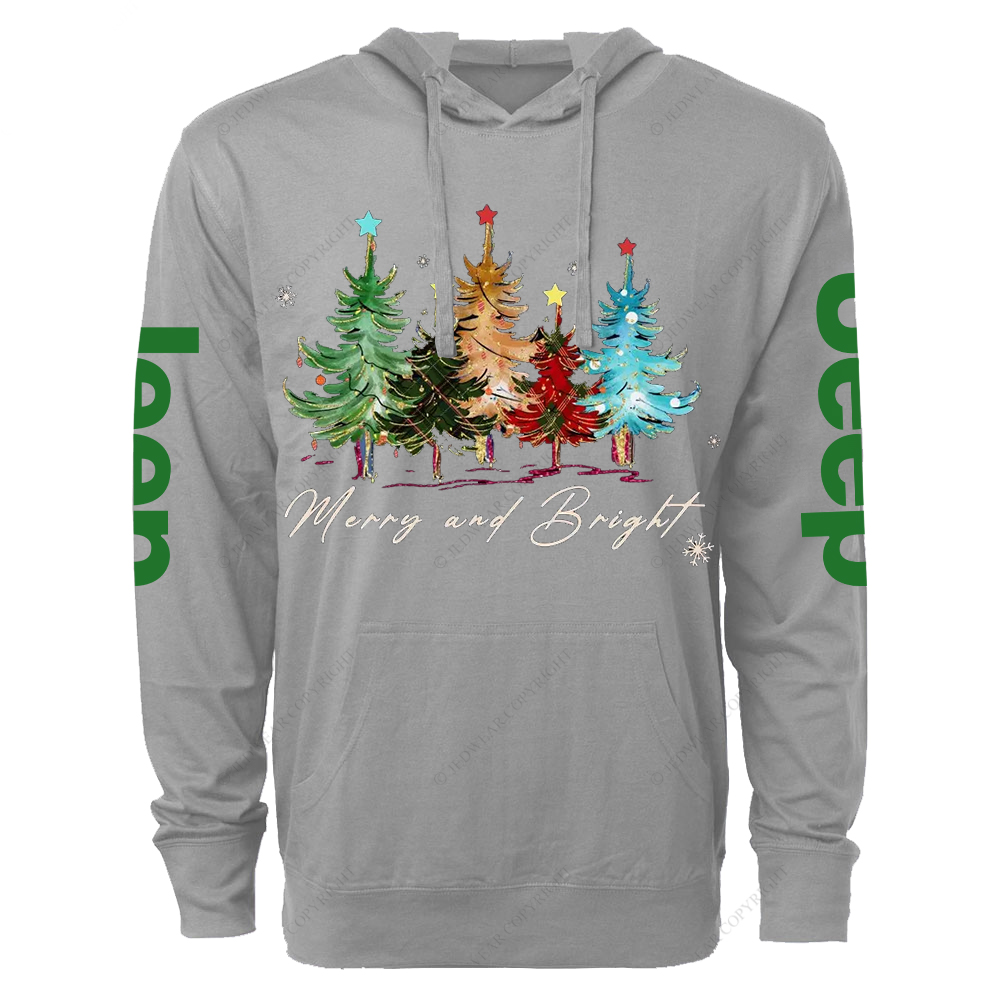 Christmas Merry And Bright Jp Oversized Lightweight Hoodie   