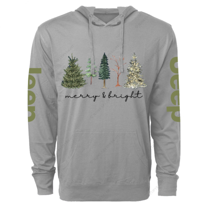Merry and Bright Christmas Jp Oversized Lightweight Hoodie   