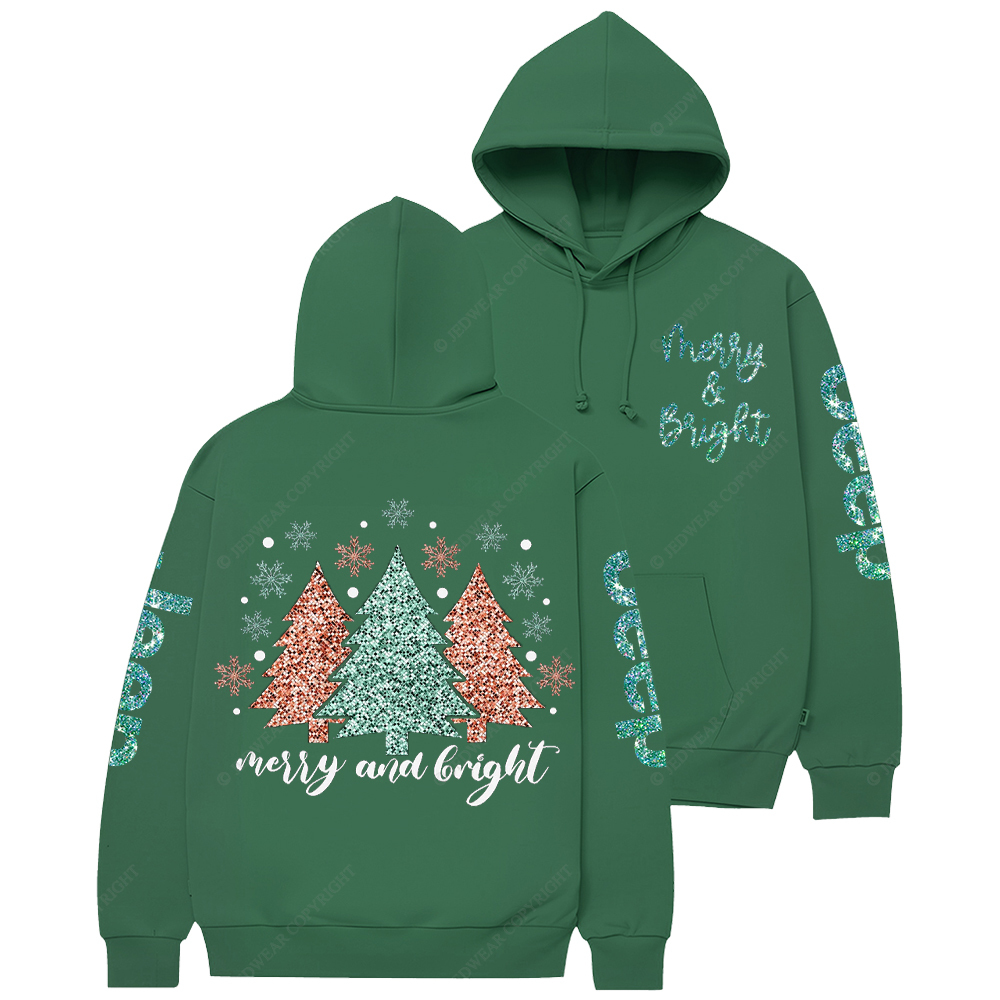 Cute Merry And Bright Christmas Tree Jp Casual Hoodie