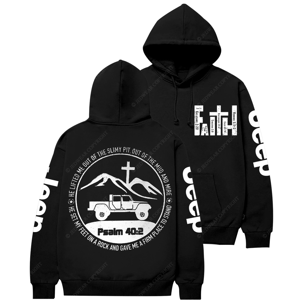 Religion The Lifted Me Out Of The Slimy Pit Psalm 40:2 Jp Casual Hoodie