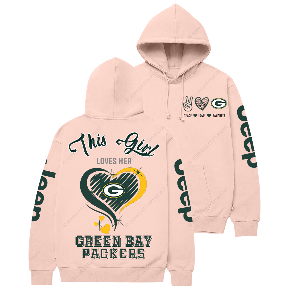 This Girl Loves Her Green Bay Packers Football  Jp Casual Hoodie