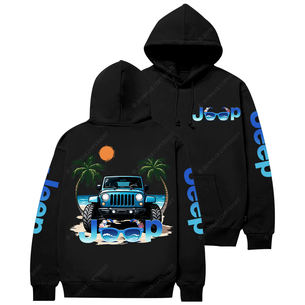 Beach Plam Tree Sea Sunglasses Jp Casual Hoodie