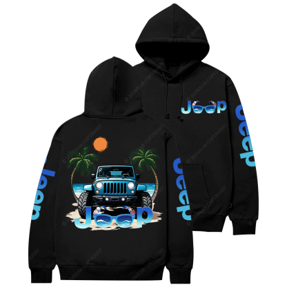 Beach Plam Tree Sea Sunglasses Jp Casual Hoodie