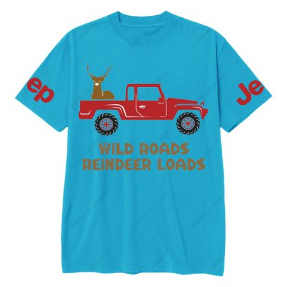 Merry Christmas Wild Roads Reindeer Loads Jp T-Shirt