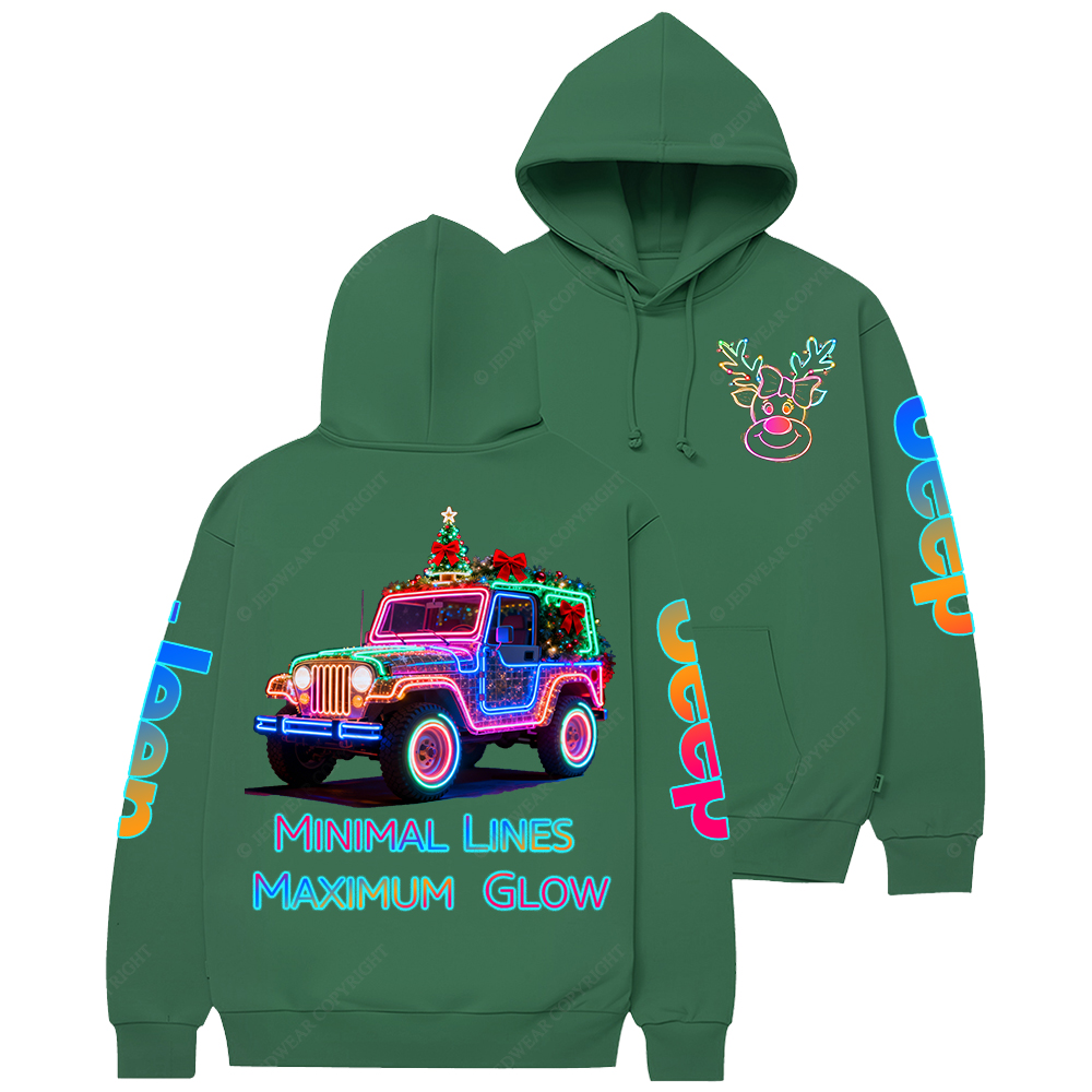 Minimal Lines Maximum Glow Neon Line Jp Casual Hoodie