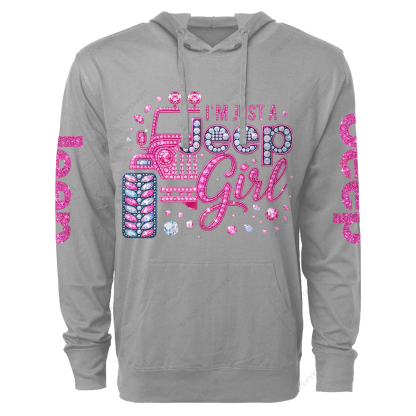 Rhinestone Pink Bling Car Jp Oversized Lightweight Hoodie   