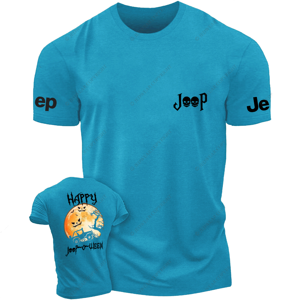 Halloween Four-Wheel Vehicle Driving At Night Pumpkin JP T-Shirt