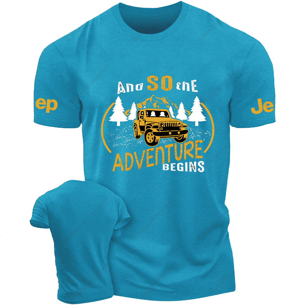 And So The  Adventure Begins Mountains Trees Jp T-Shirt