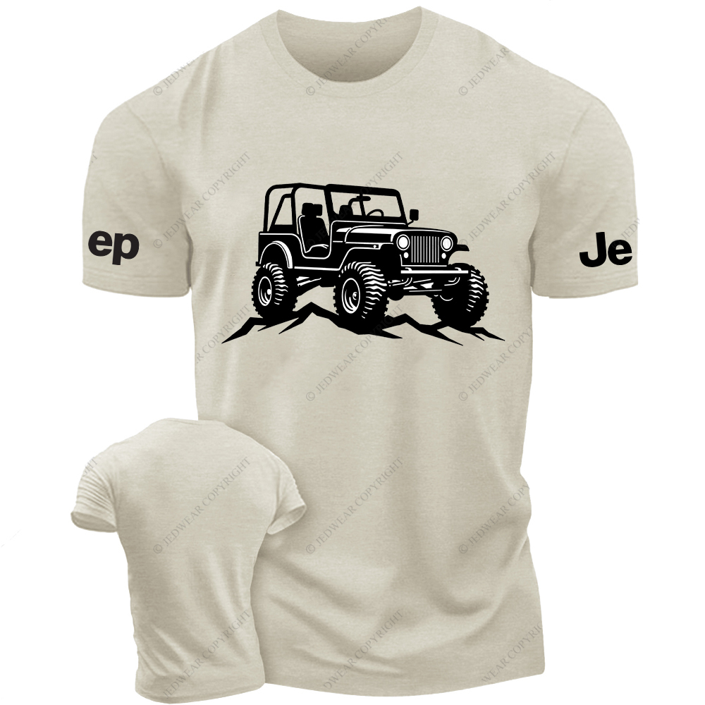 Jp CJ Off-Road Vehicle Driving On The Road  Silhouette Jp T-Shirt