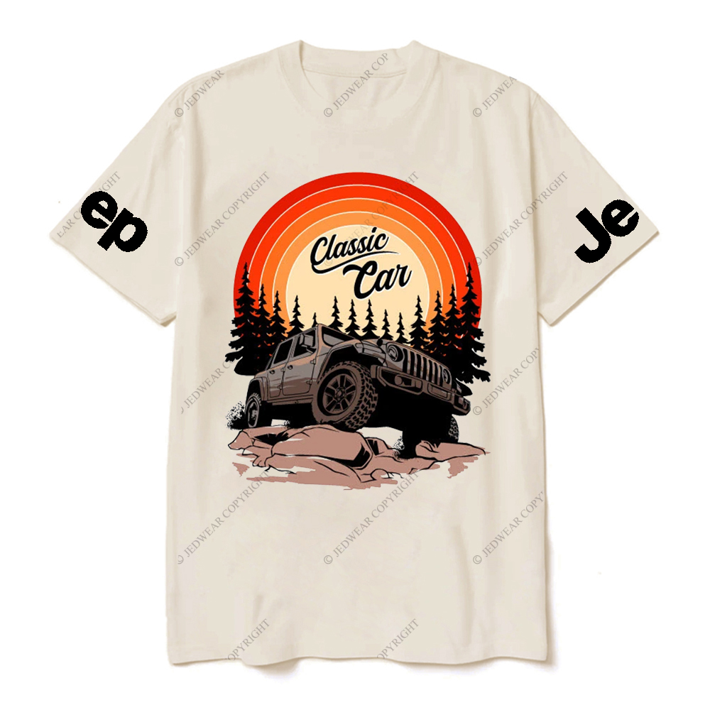 Classic Car And Tree Silhouette JP T-shirt