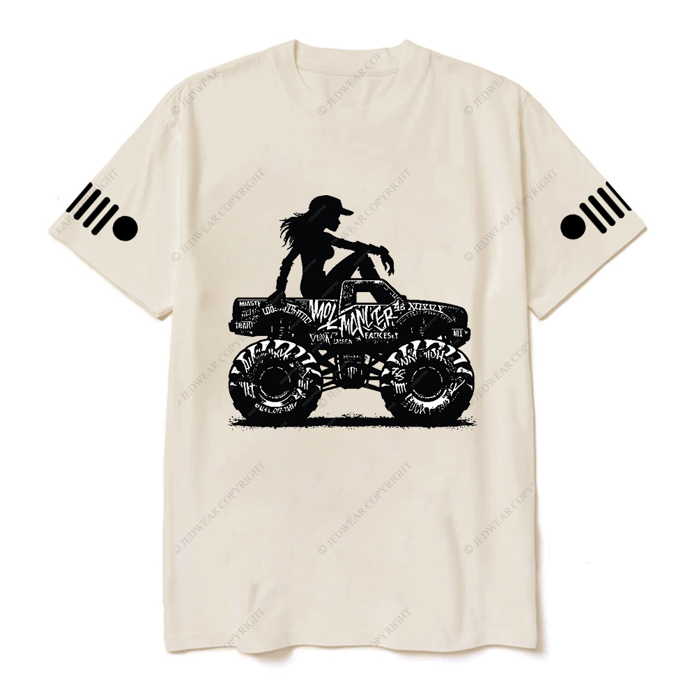 A Cool Girl Sitting On An Off-Road Vehicle Jp T-Shirt