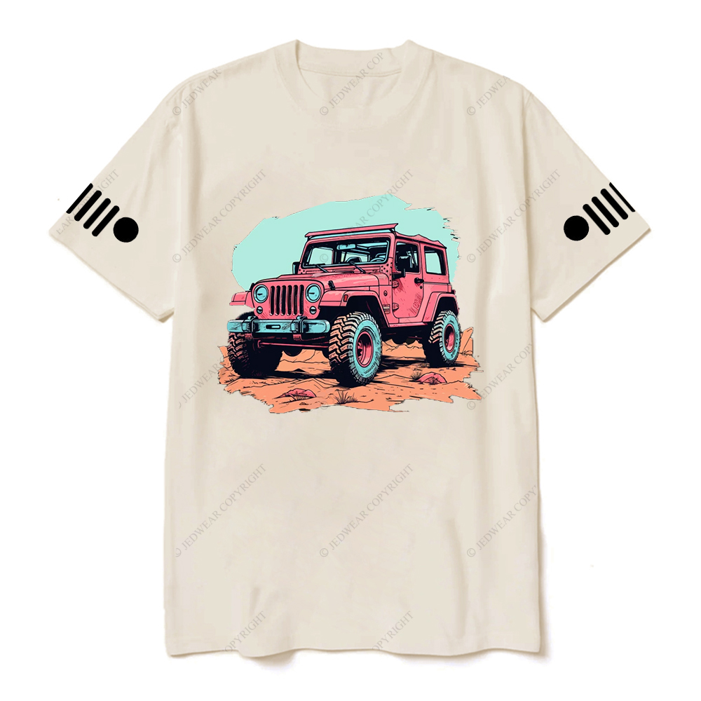 Jp Girl Pink Off-Road Vehicle On The Mountain Road T-Shirt