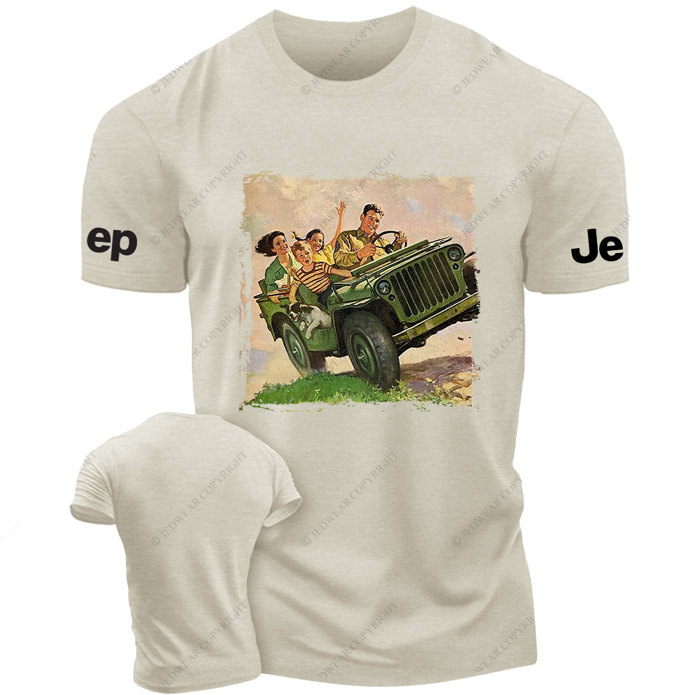 A Family Riding An Off-Road Vehicle Jp T-Shirt