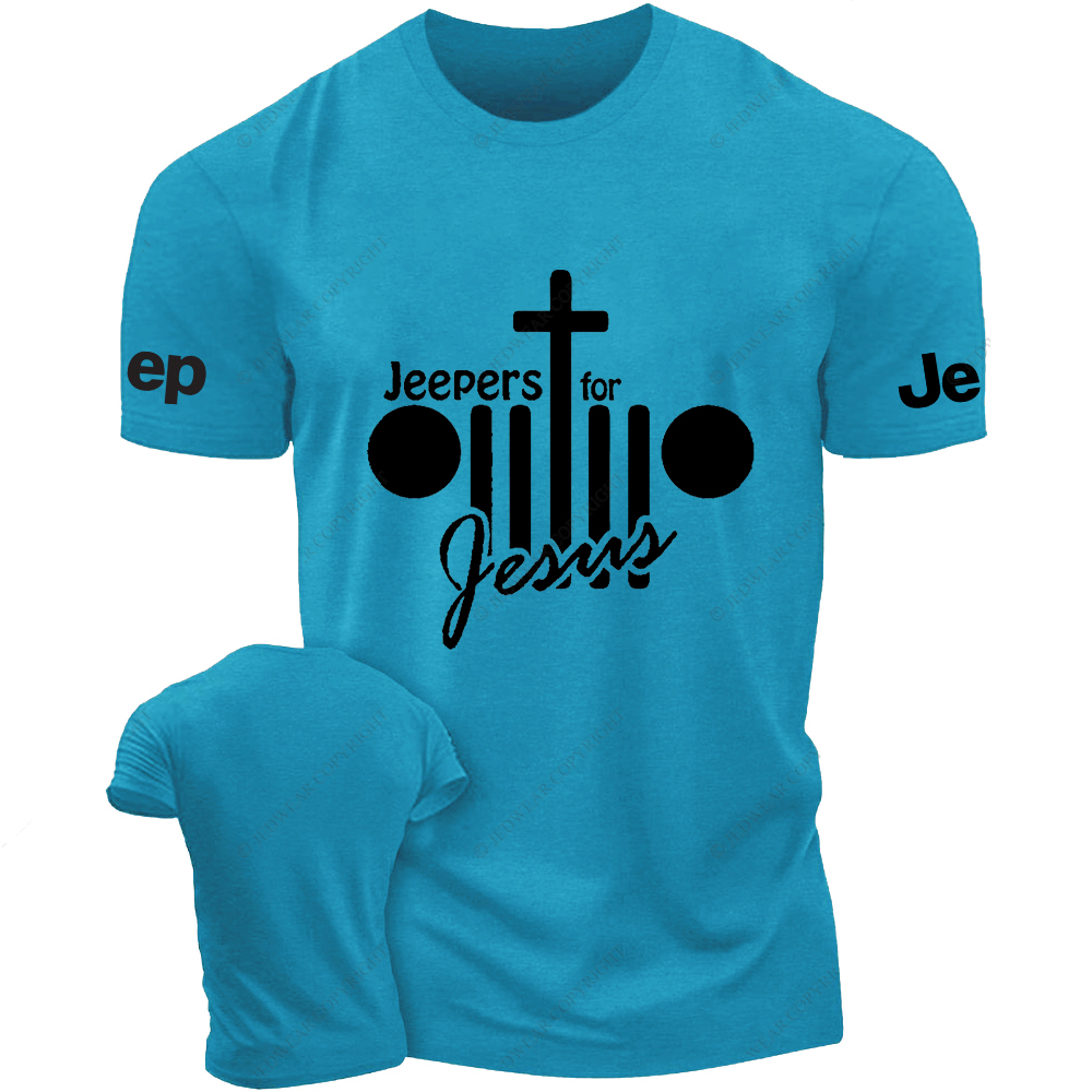 Jeepers For Jesus Religion Christianity Cross Jp T-Shirt