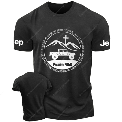Religion The Lifted Me Out Of The Slimy Pit Psalm 40:2 Jp T-Shirt