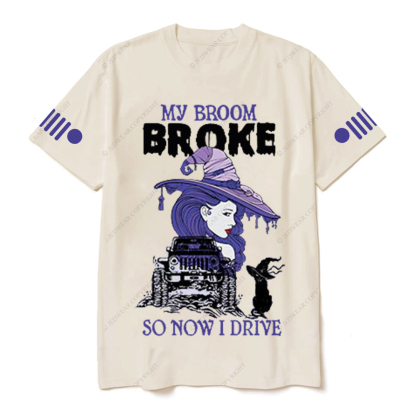 My Broom Broke So Now I Drive Skull  Jp T-Shirt