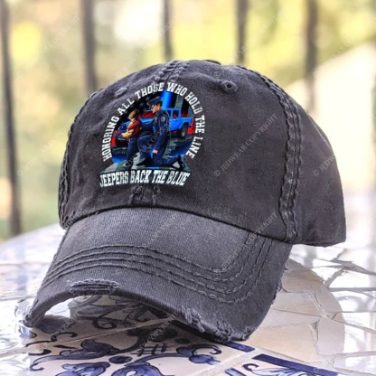 Police Honoring All Those Who Hold The Line Jeepers Back The Blue Jp Baseball Cap