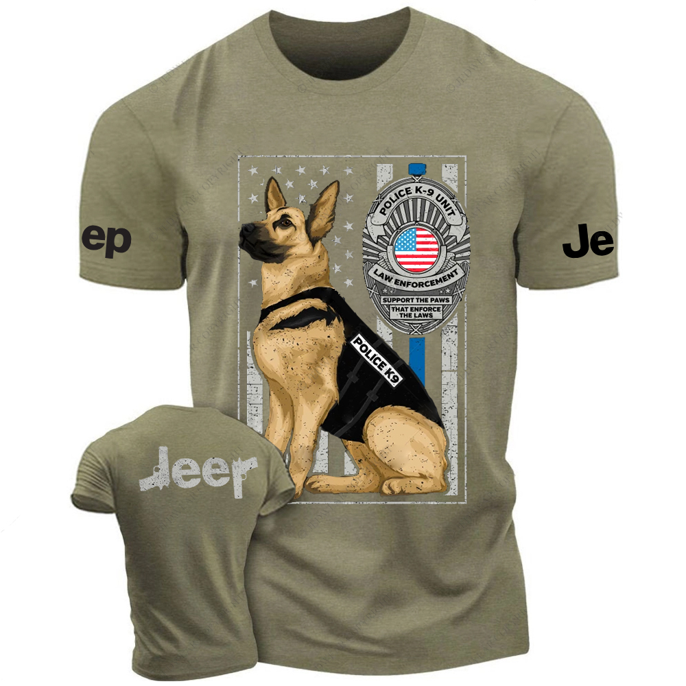 American Flag Police K9 Unit Police Dog Jp T-Shirt