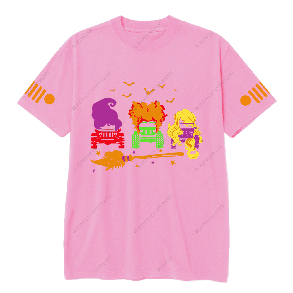 Halloween Three Witches Driving Broom JP T-shirt