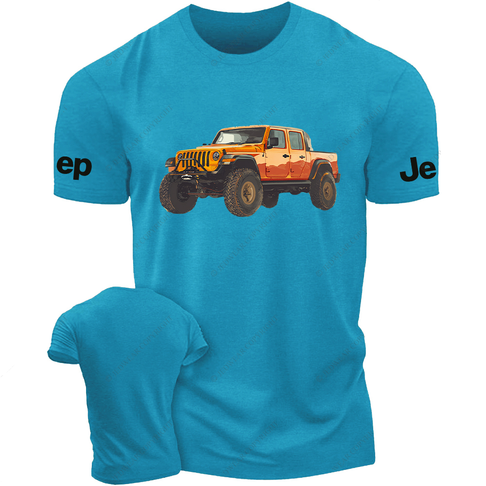 Truck Driving On The Road Oil Painting Style Jp T-Shirt