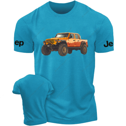 Truck Driving On The Road Oil Painting Style Jp T-Shirt