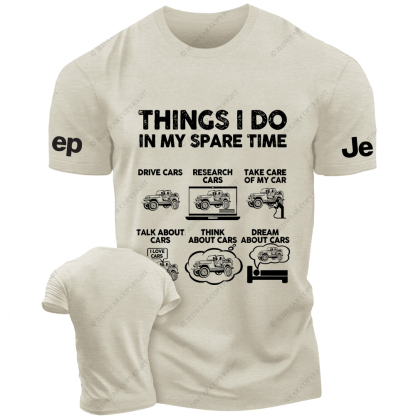 Jp Things I Do In My Spare Time Drive My Cars  Jp T-Shirt