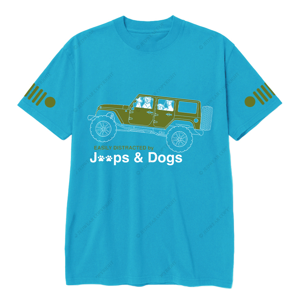 Dog Driving A Car Easily Distracted By Dogs T-Shirt