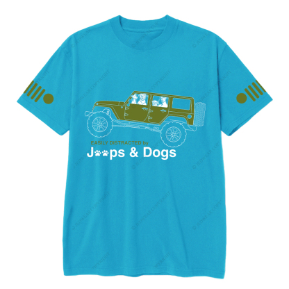 Dog Driving A Car Easily Distracted By Dogs T-Shirt