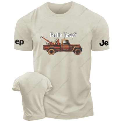 Feelin Towy Willys Wrecker Tow Truck Vintage Jp T-Shirt