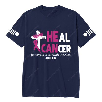 Breast Cancer Heal Cancer For Nothing Is Impossible With God Luke 1:37 Jp T-Shirt