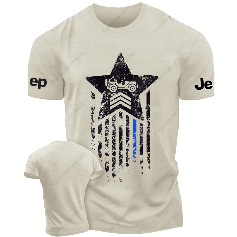 American Flag Military Star Old Dump Truck Vintage Style Jp T-Shirt