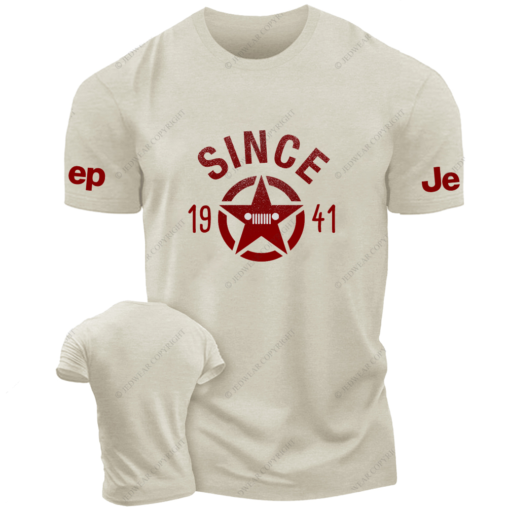 Vintage Style Military Star Circle Created Time Since 1941 Jp T-Shirt