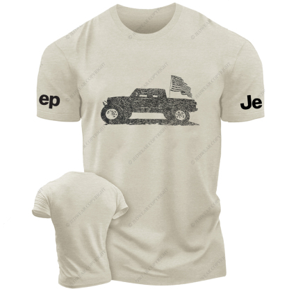 American Flag Truck Vintage Style Jp T-Shirt