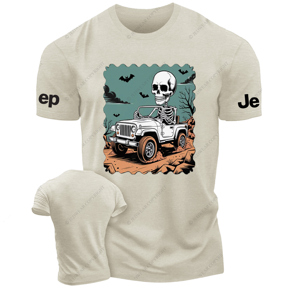 Skull Driving A Car Bat Mountain Road Jp T-Shirt