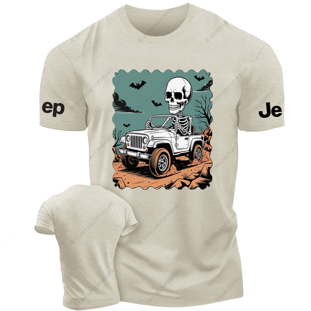 Skull Driving A Car Bat Mountain Road Jp T-Shirt
