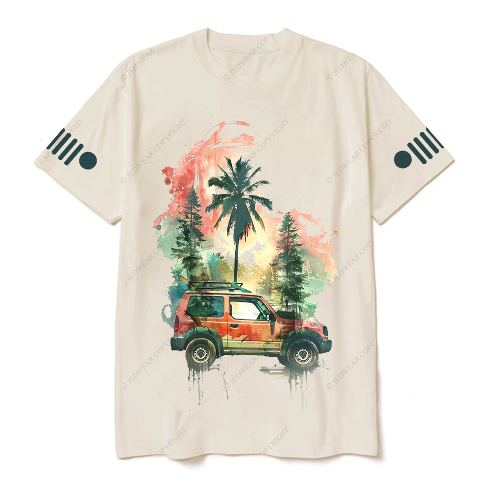 Tree Watercolor And Ink Painting Jp Flag T-shirt