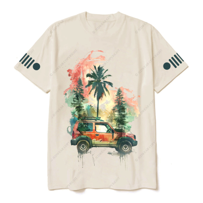 Tree Watercolor And Ink Painting Jp Flag T-shirt