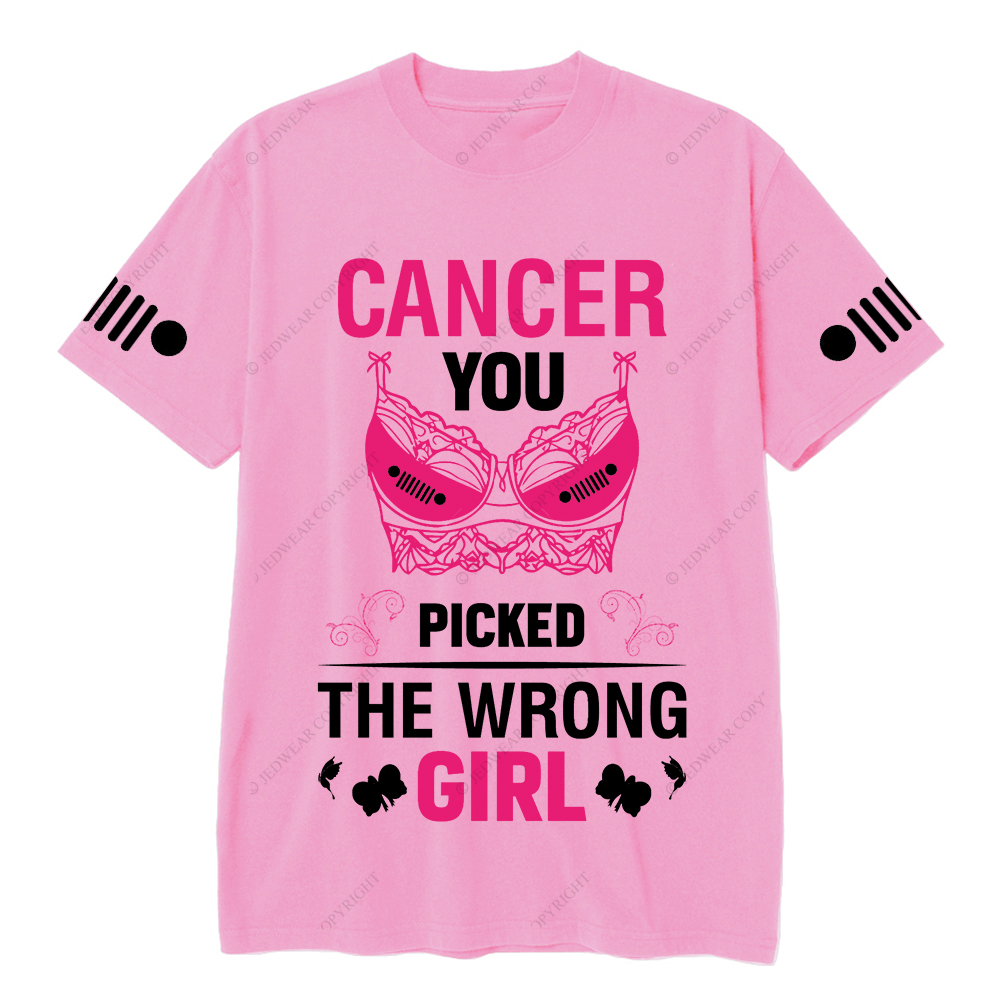 Breast Cancer Awareness Cancer You Picked The Wrong Girl Jp T-shirt