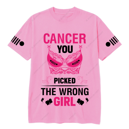 Breast Cancer Awareness Cancer You Picked The Wrong Girl Jp T-shirt