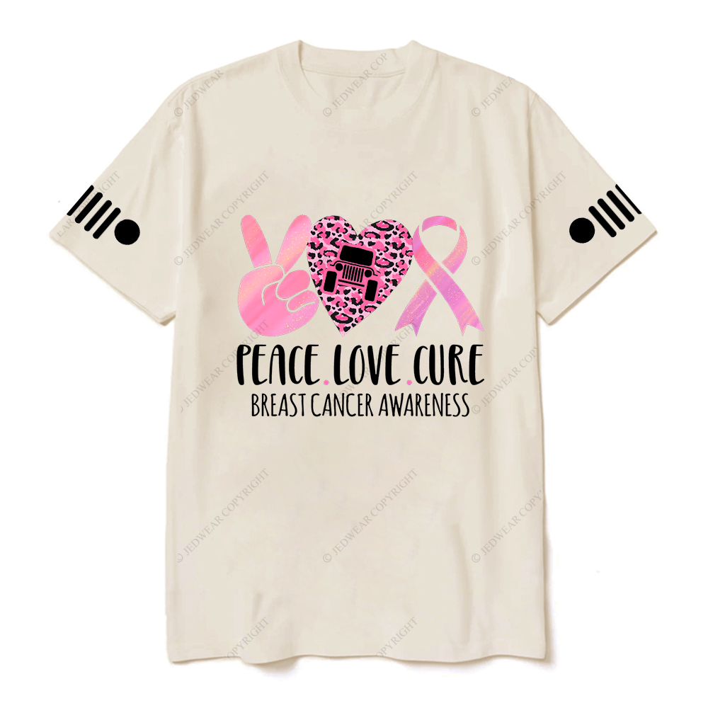 Breast Cancer Awareness Peace Love Cure Jp T-shirt