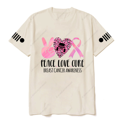 Breast Cancer Awareness Peace Love Cure Jp T-shirt