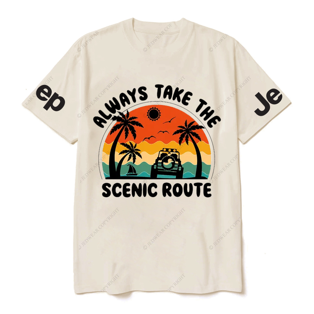 Duck Jp Beach Always Take The Scenic Route  T-Shirt