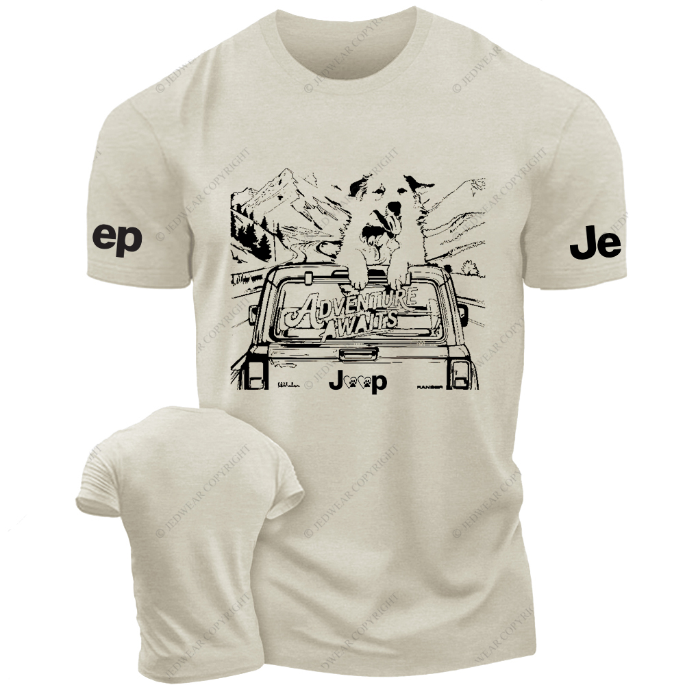 Aventure Awaits Dog Driving A Car Jp T-shirt